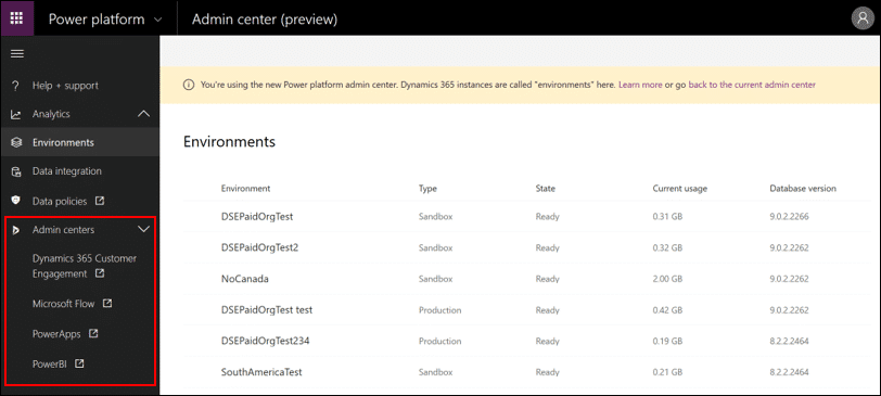 Environments Microsoft Power Platform